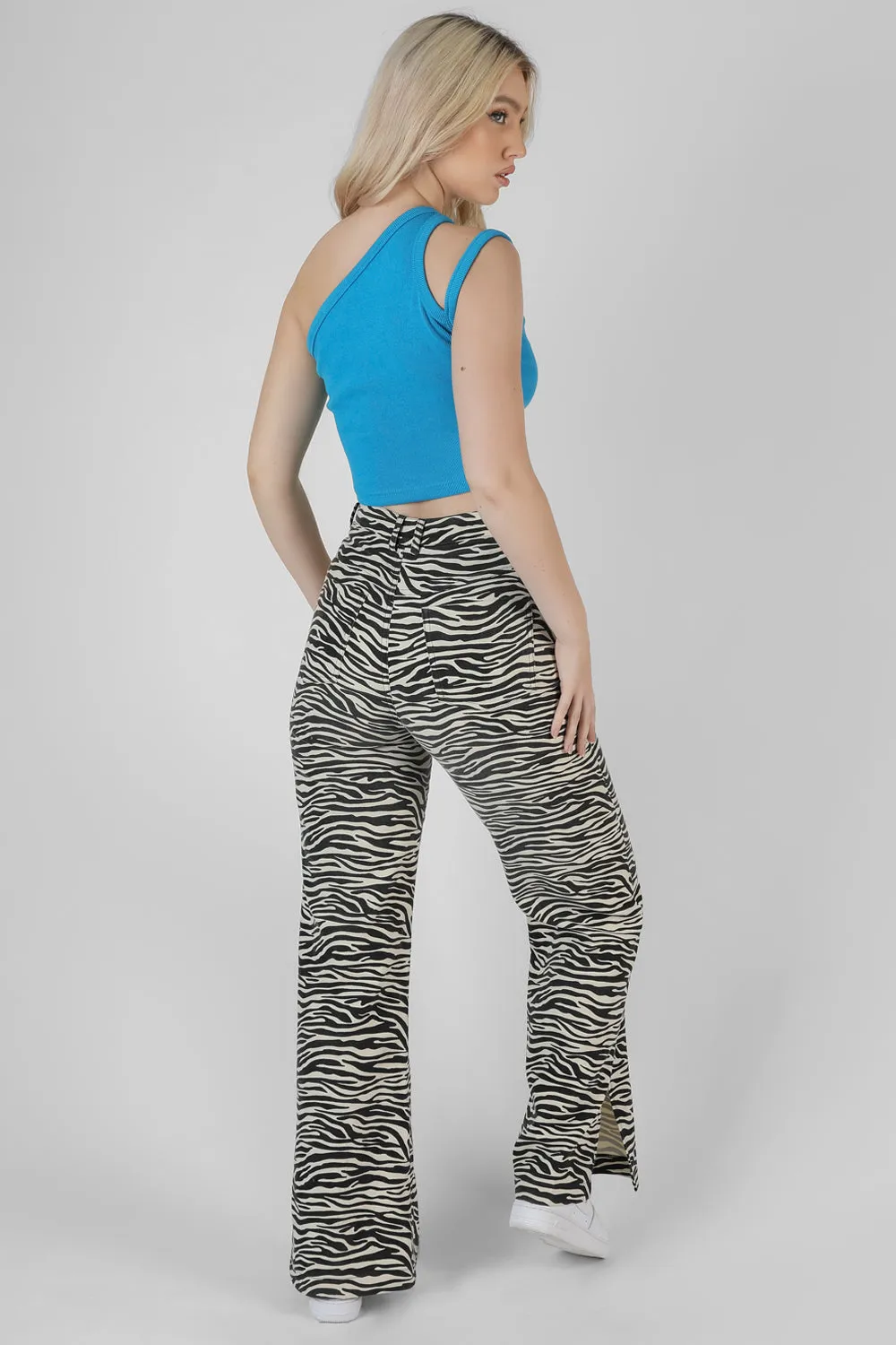 Asymmetric Strap Top Blue