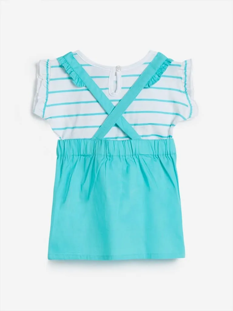 Baby HOP Aqua T-Shirt With Pinafore