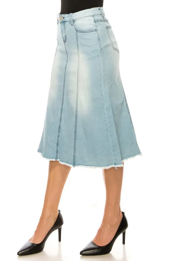 Light Denim A-Line Skirt 89134