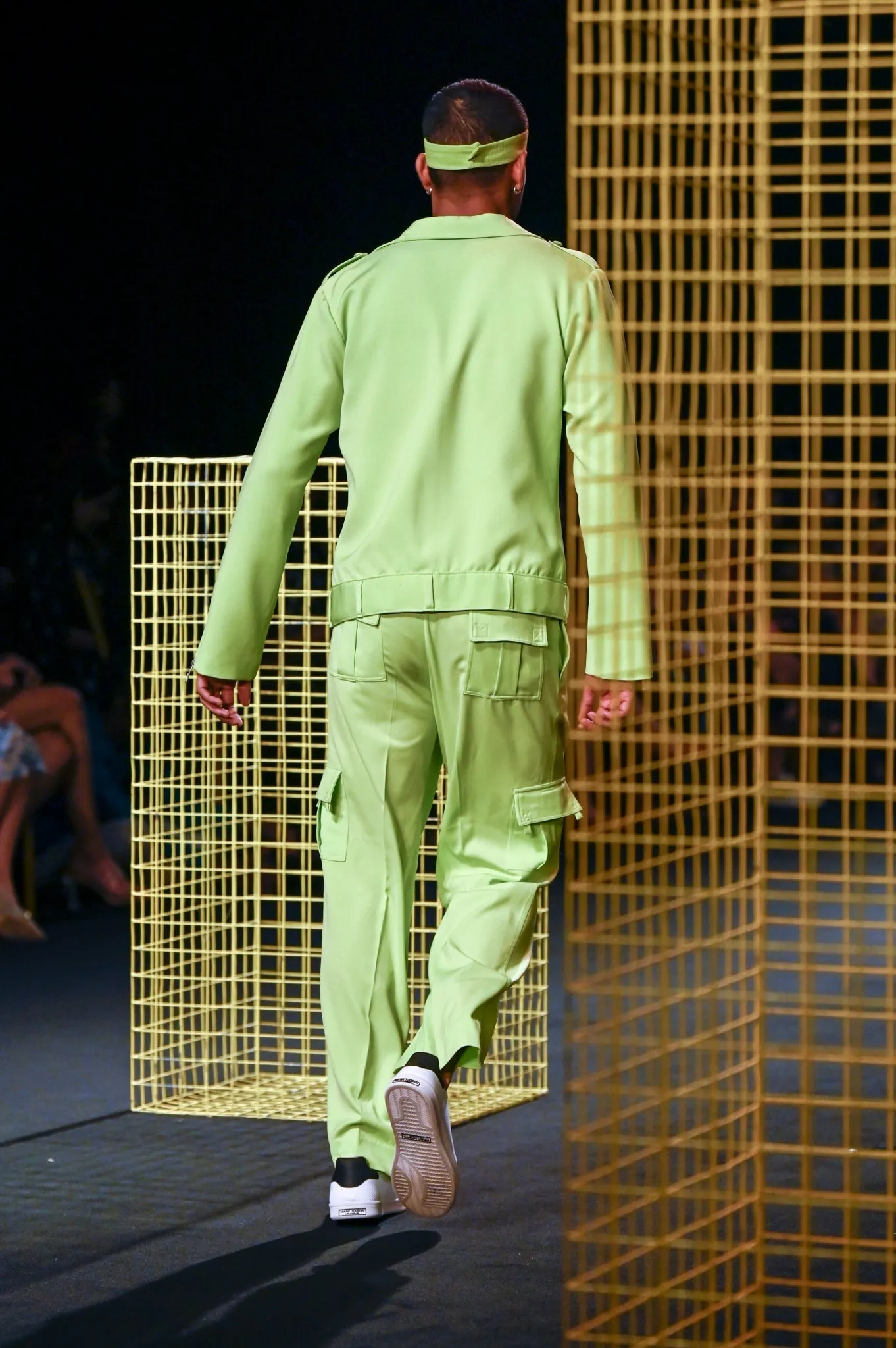 Lime Green Baggy Pants with Pocket detailing