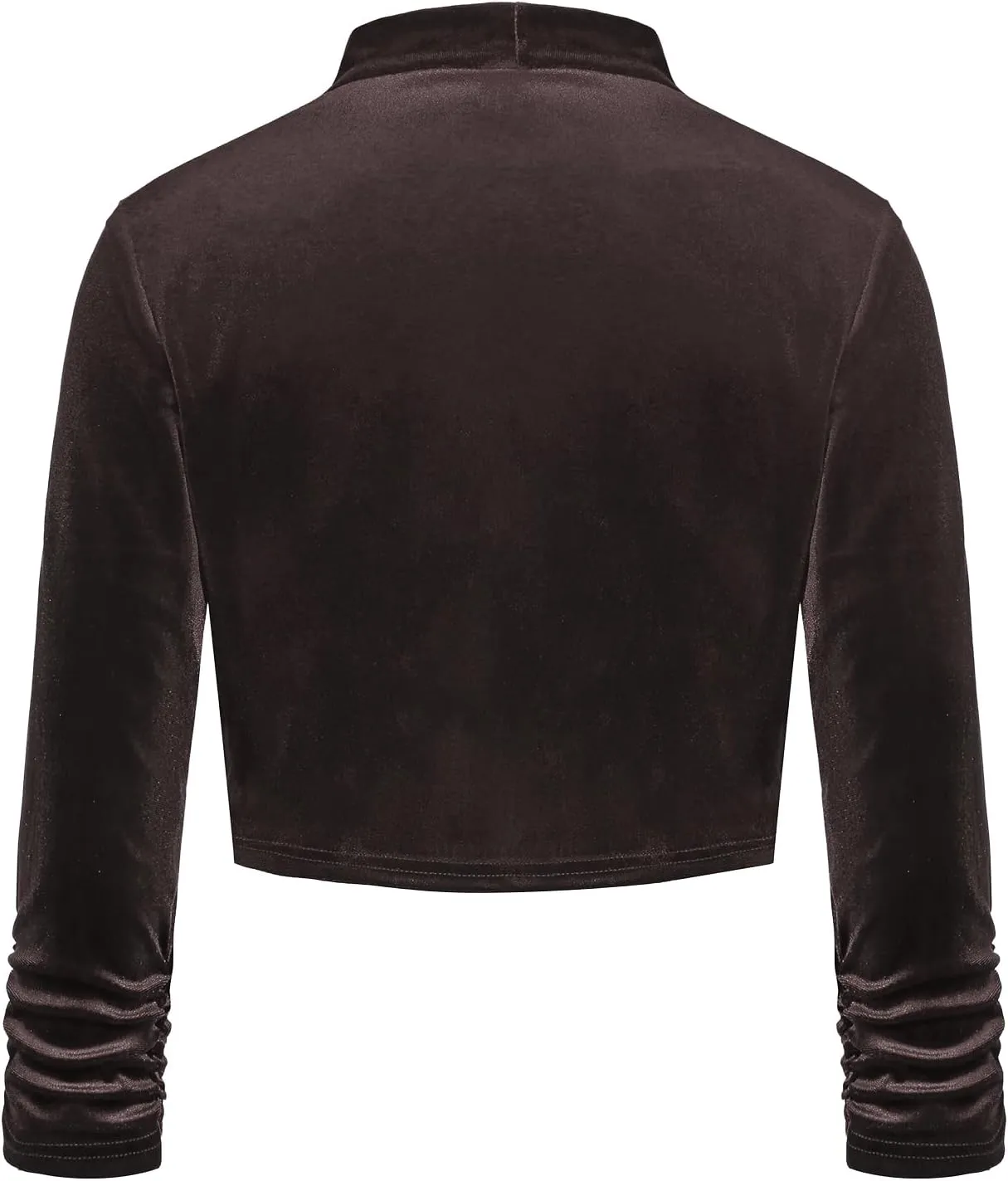 MINTLIMIT Women's Velvet Bolero Shrugs for Dresses Ruched 3/4 Sleeve Open Front Cocktail Party Cropped Cardigan