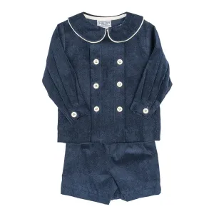 Navy Cord-Dressy Short Set