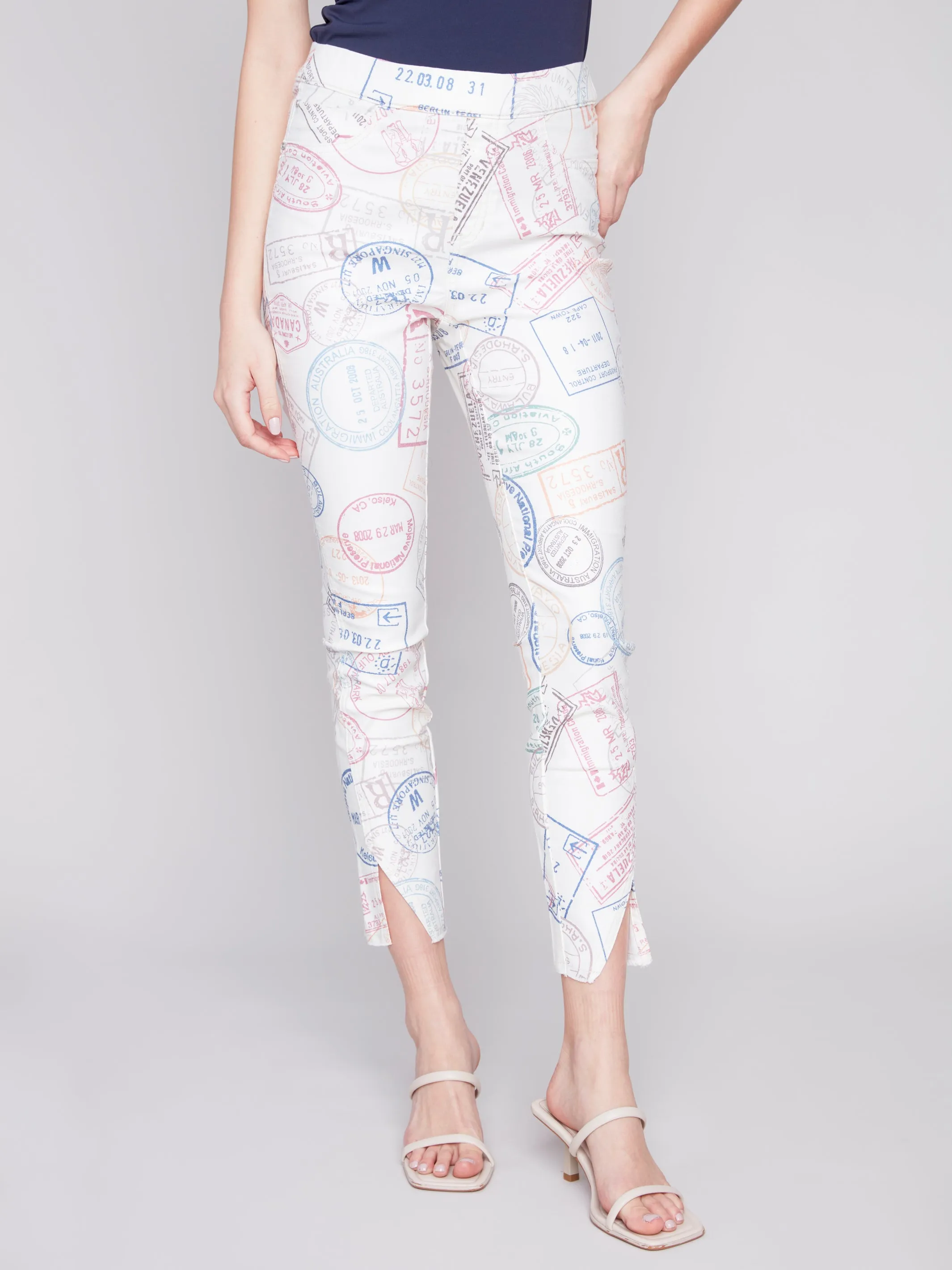 PRINT SPLIT HEM PANT