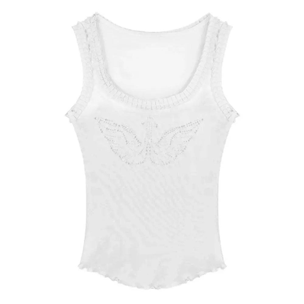 Rhinestone Angel Wings Tank Top