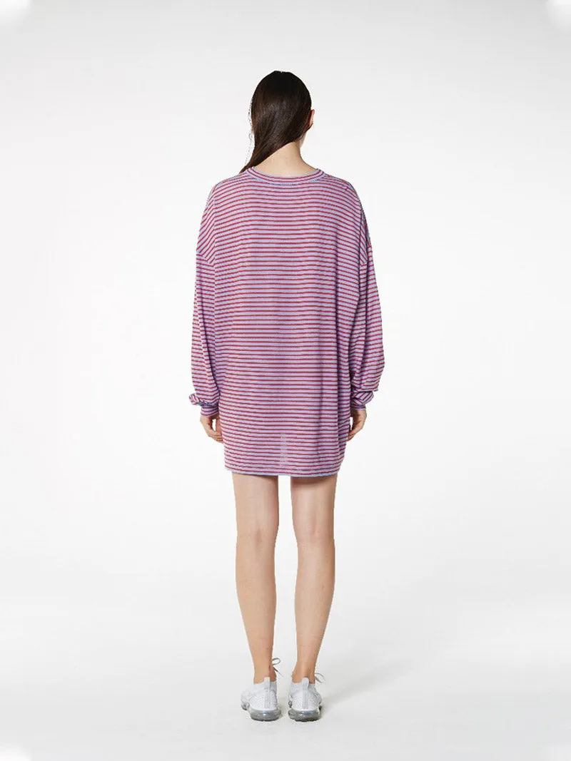 STRIPED TOWERL L/SLV TEE