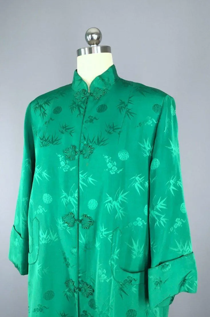 Vintage 1960s Mandarin Robe / Chinoiserie Maxi Coat