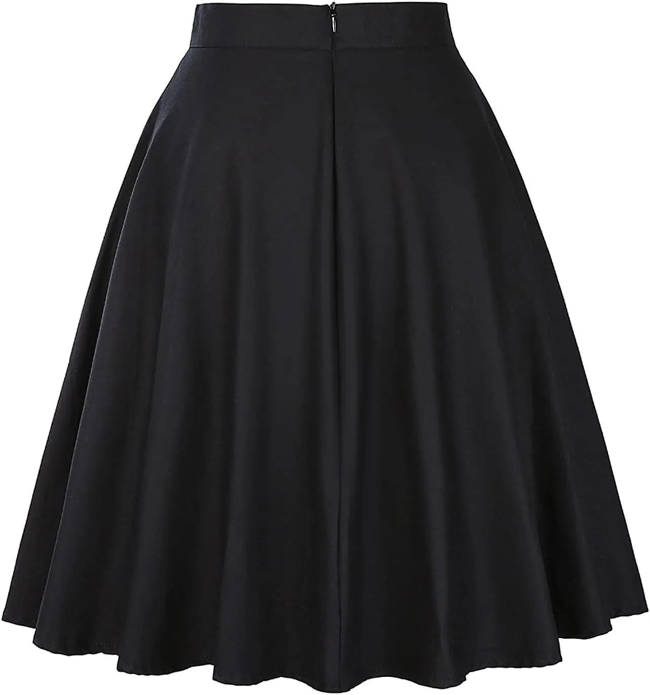 Vrtige Women's Casual High Waist Zipper Flare A Line Mini Skater Skirt