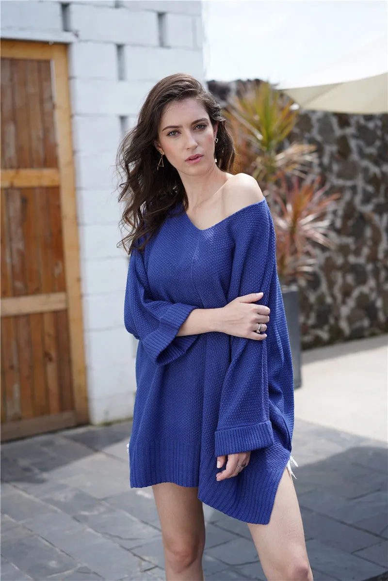 Waffle Knit Oversized Tunic Long Sleeve