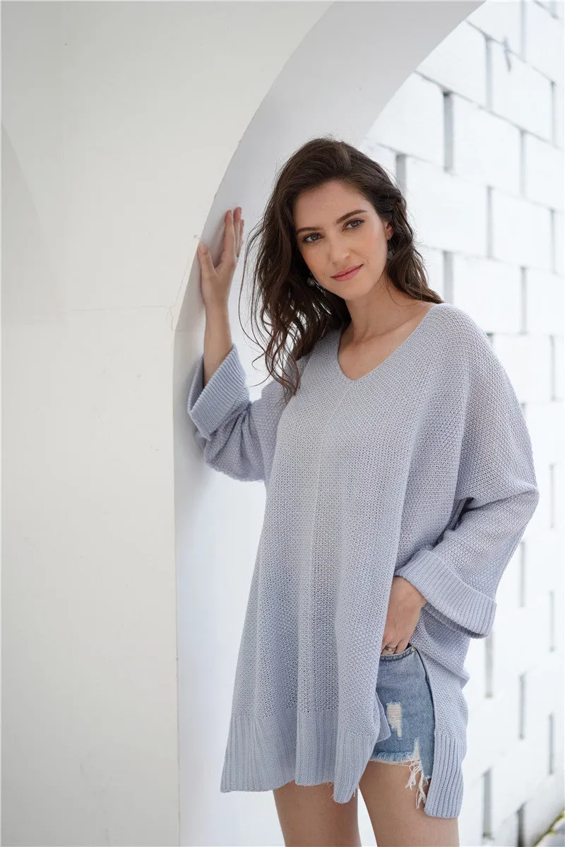 Waffle Knit Oversized Tunic Long Sleeve