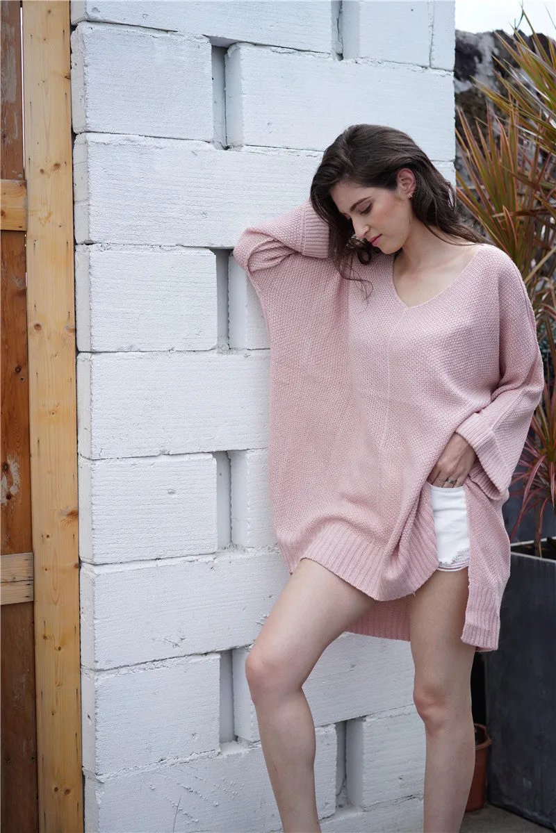 Waffle Knit Oversized Tunic Long Sleeve
