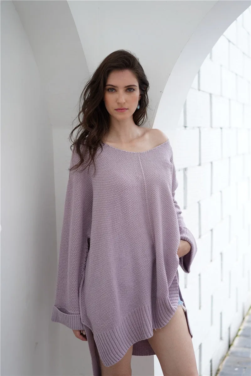 Waffle Knit Oversized Tunic Long Sleeve