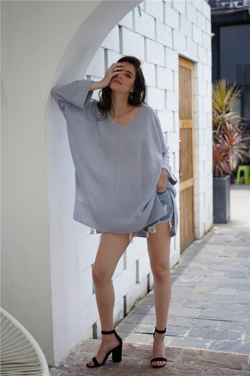 Waffle Knit Oversized Tunic Long Sleeve