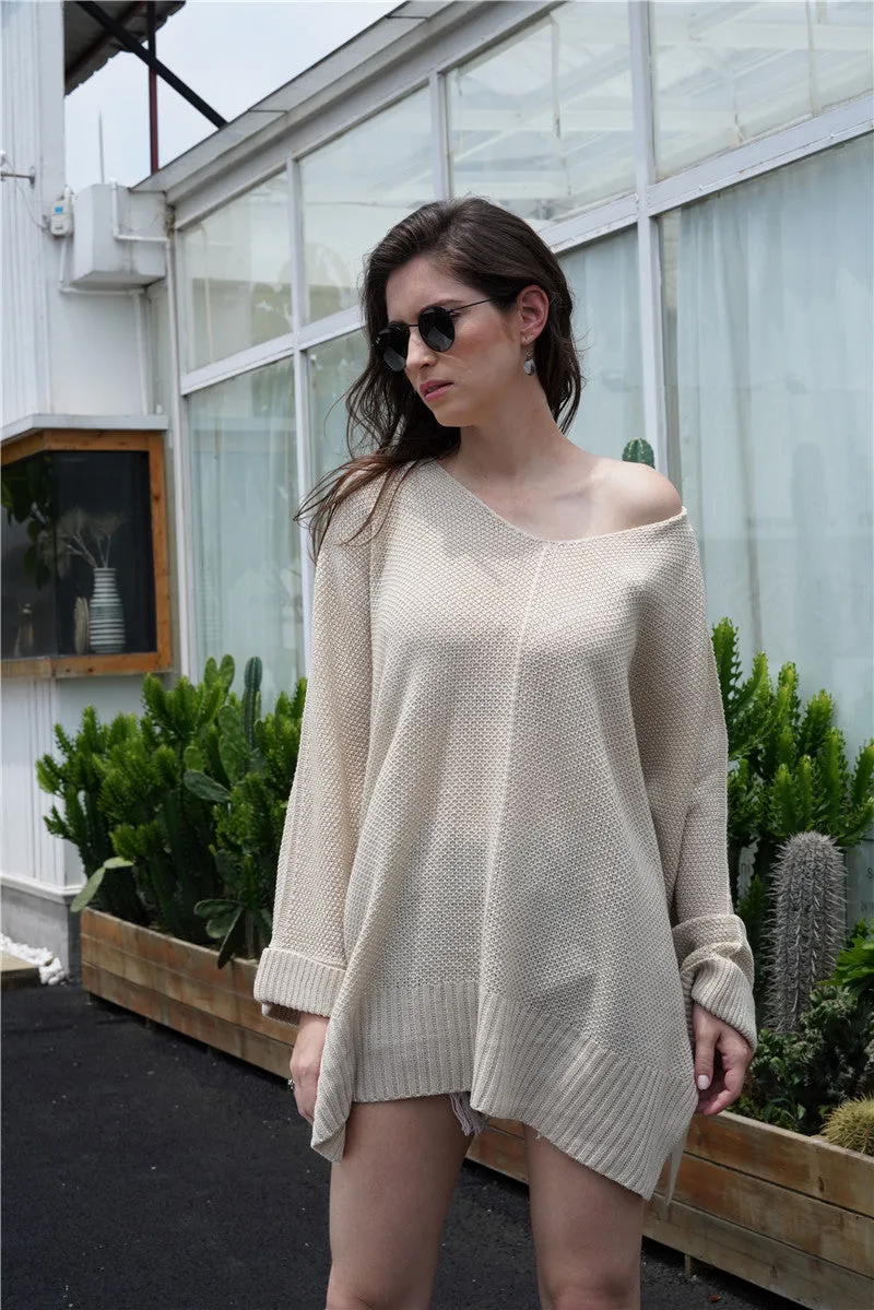 Waffle Knit Oversized Tunic Long Sleeve