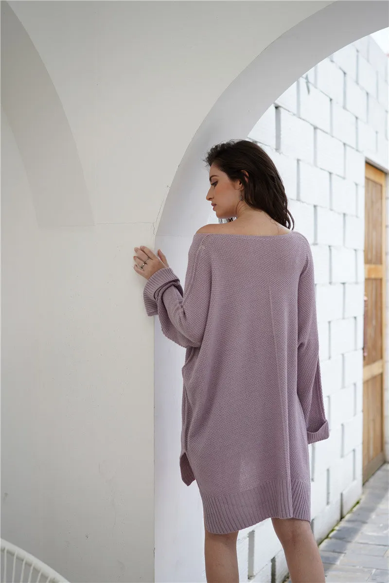 Waffle Knit Oversized Tunic Long Sleeve