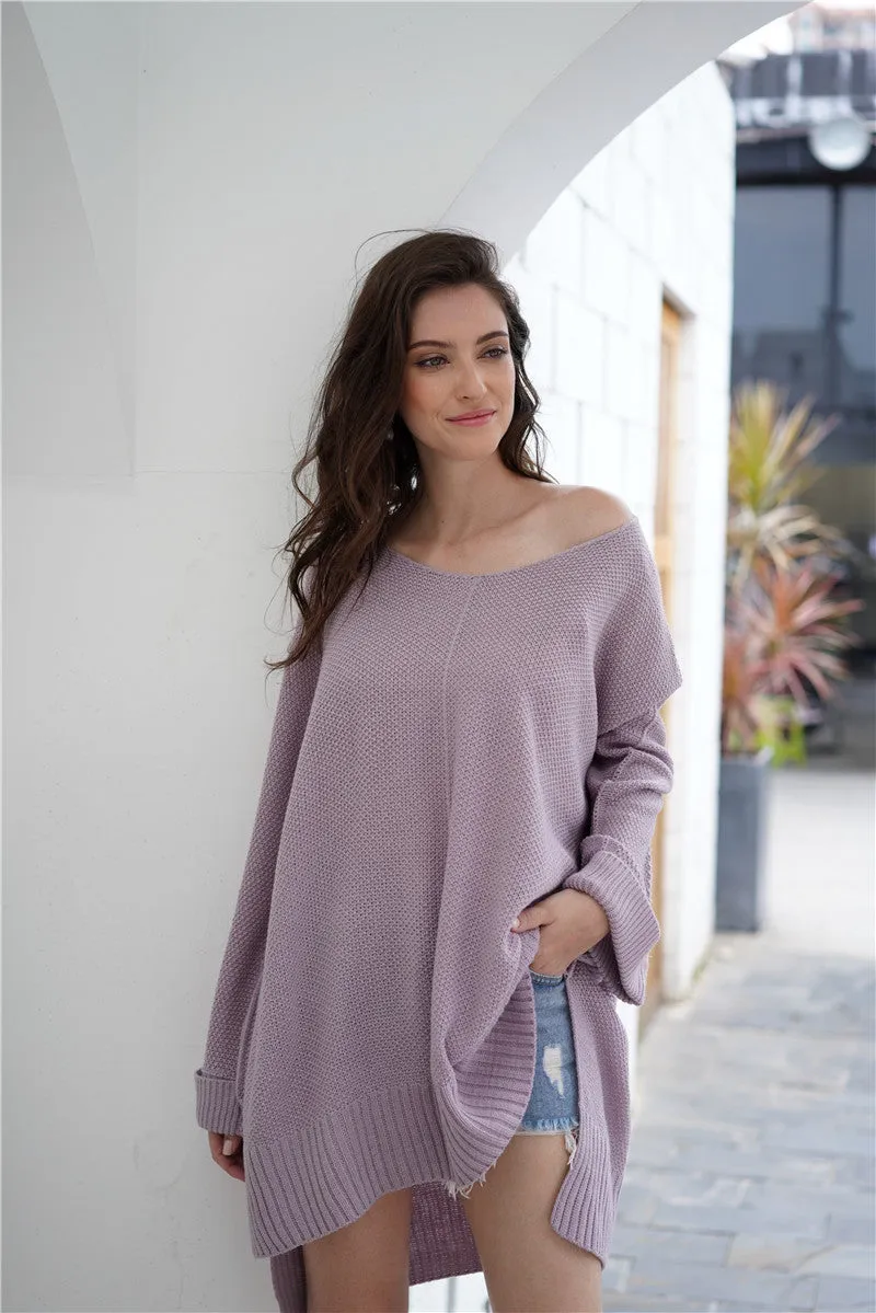 Waffle Knit Oversized Tunic Long Sleeve