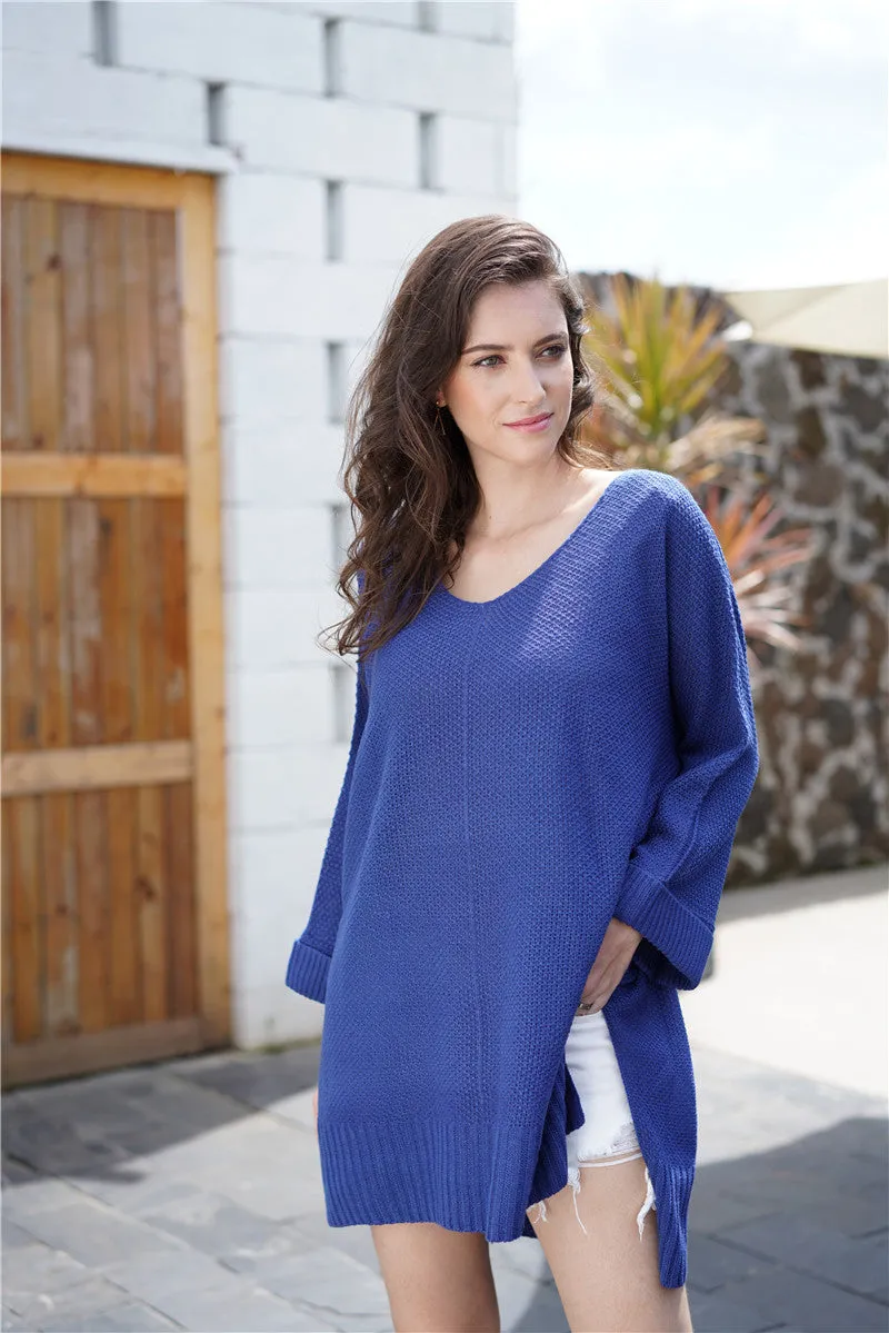 Waffle Knit Oversized Tunic Long Sleeve
