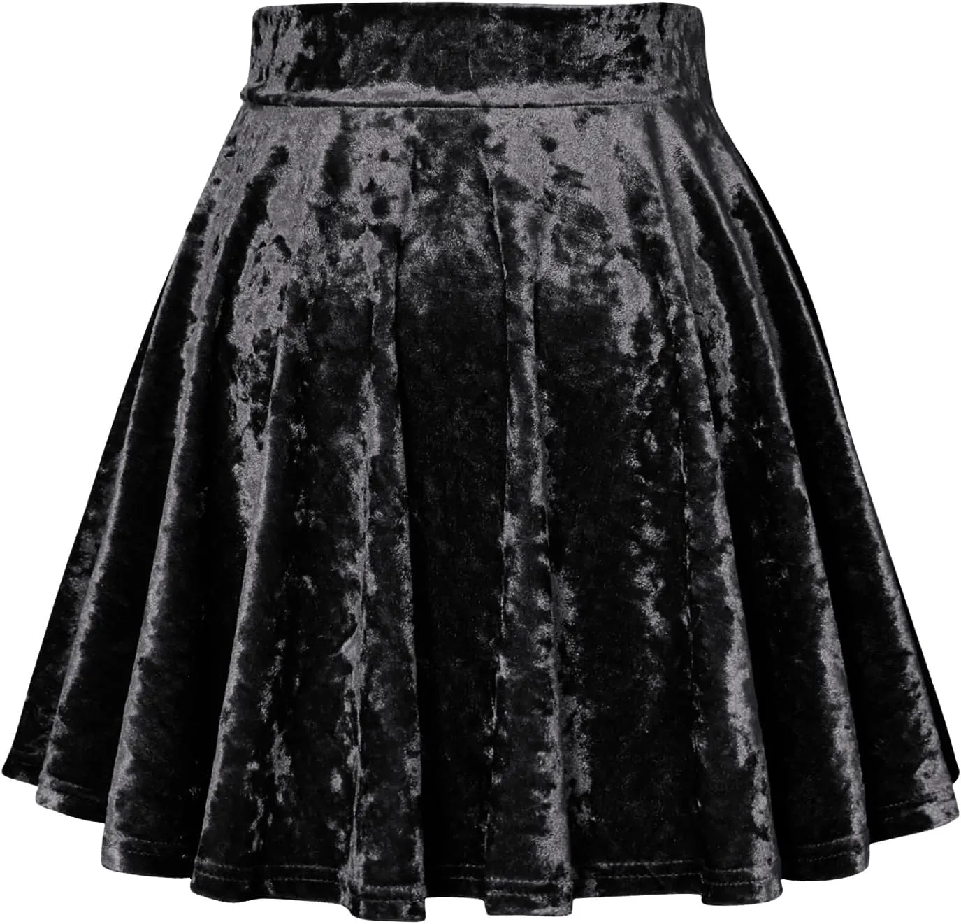 Womens Versatile A-line Crushed Velvet Mini Skirt